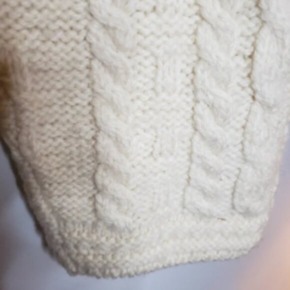 Carraig Donn Merino Wool Sweater Cardigan M Womens Fisherman Ireland Cable Knit - Picture 6 of 9